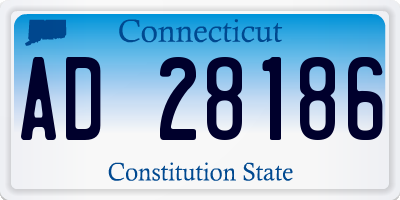 CT license plate AD28186
