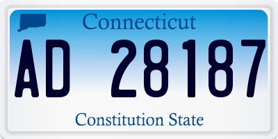 CT license plate AD28187