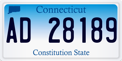 CT license plate AD28189