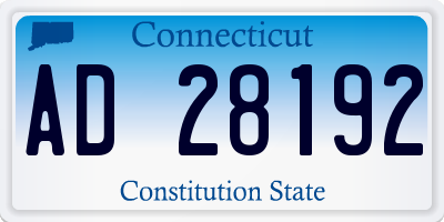 CT license plate AD28192