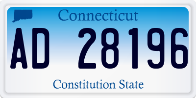 CT license plate AD28196