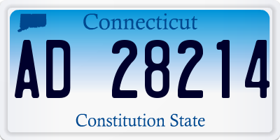 CT license plate AD28214