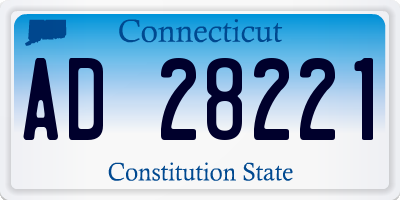 CT license plate AD28221