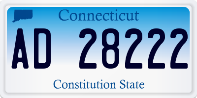 CT license plate AD28222
