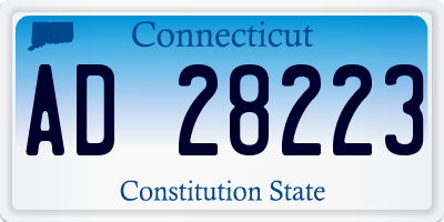 CT license plate AD28223