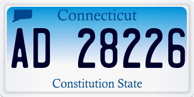 CT license plate AD28226