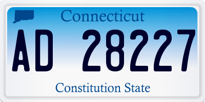 CT license plate AD28227
