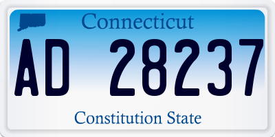 CT license plate AD28237