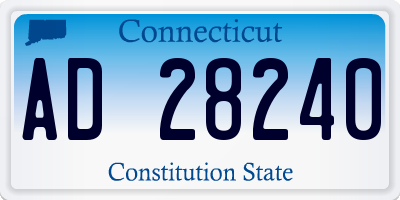 CT license plate AD28240