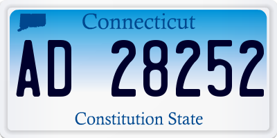 CT license plate AD28252