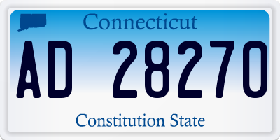 CT license plate AD28270