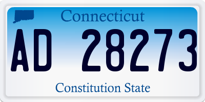 CT license plate AD28273