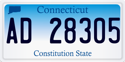 CT license plate AD28305