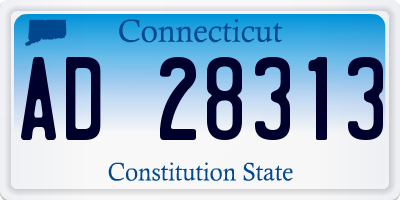 CT license plate AD28313