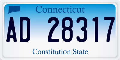 CT license plate AD28317