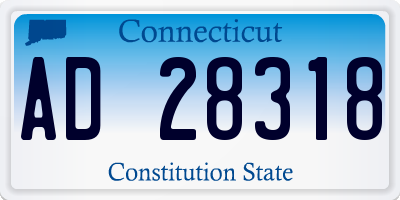 CT license plate AD28318