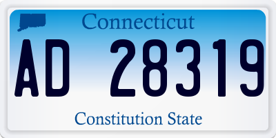CT license plate AD28319