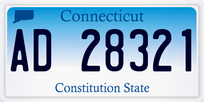 CT license plate AD28321