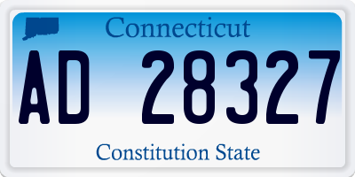 CT license plate AD28327