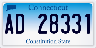 CT license plate AD28331
