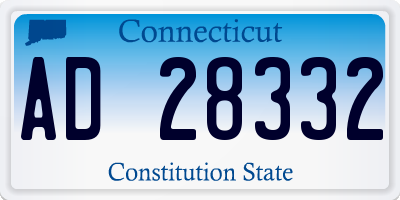 CT license plate AD28332