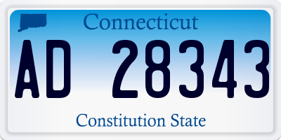 CT license plate AD28343