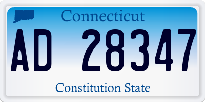CT license plate AD28347