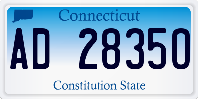 CT license plate AD28350