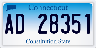 CT license plate AD28351