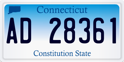 CT license plate AD28361