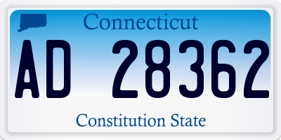 CT license plate AD28362