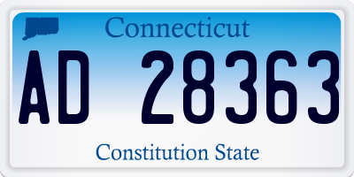 CT license plate AD28363