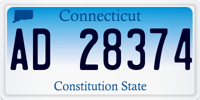 CT license plate AD28374