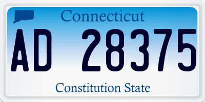 CT license plate AD28375