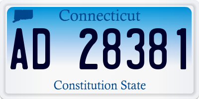CT license plate AD28381