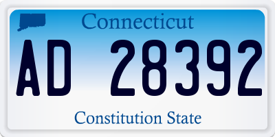 CT license plate AD28392