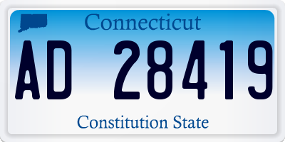 CT license plate AD28419