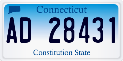 CT license plate AD28431