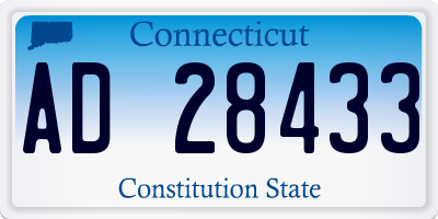 CT license plate AD28433