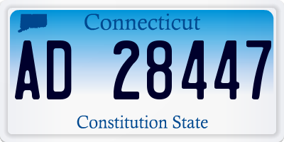 CT license plate AD28447