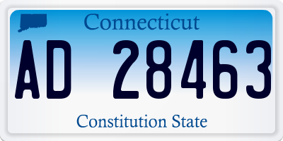 CT license plate AD28463