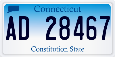 CT license plate AD28467