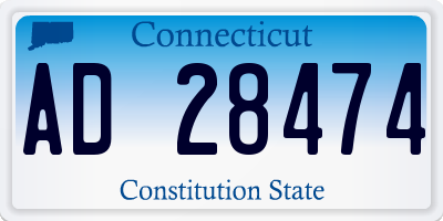 CT license plate AD28474