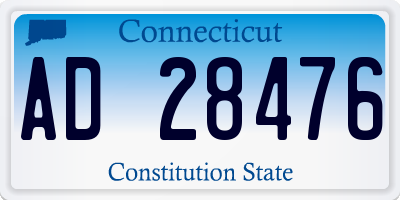 CT license plate AD28476