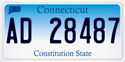 CT license plate AD28487