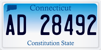 CT license plate AD28492