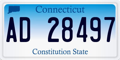 CT license plate AD28497