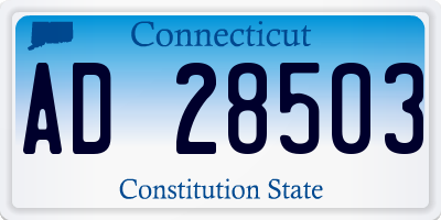 CT license plate AD28503