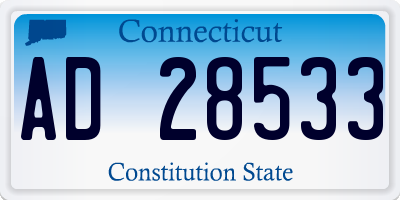 CT license plate AD28533