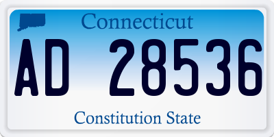 CT license plate AD28536